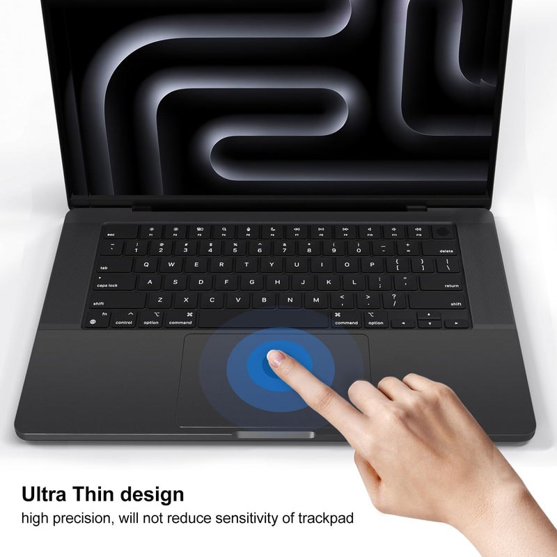 imComor Palm Rest Cover Skin Compatible with 2025 2024 2023 MacBook Pro 16 Inch M4 M3 Chip A3403 A3186 A2991 Trackpad Protector Touch Pad Cover Skin, MacBook Pro 16" Touchpad Cover Accessories, Space Black - Image 3